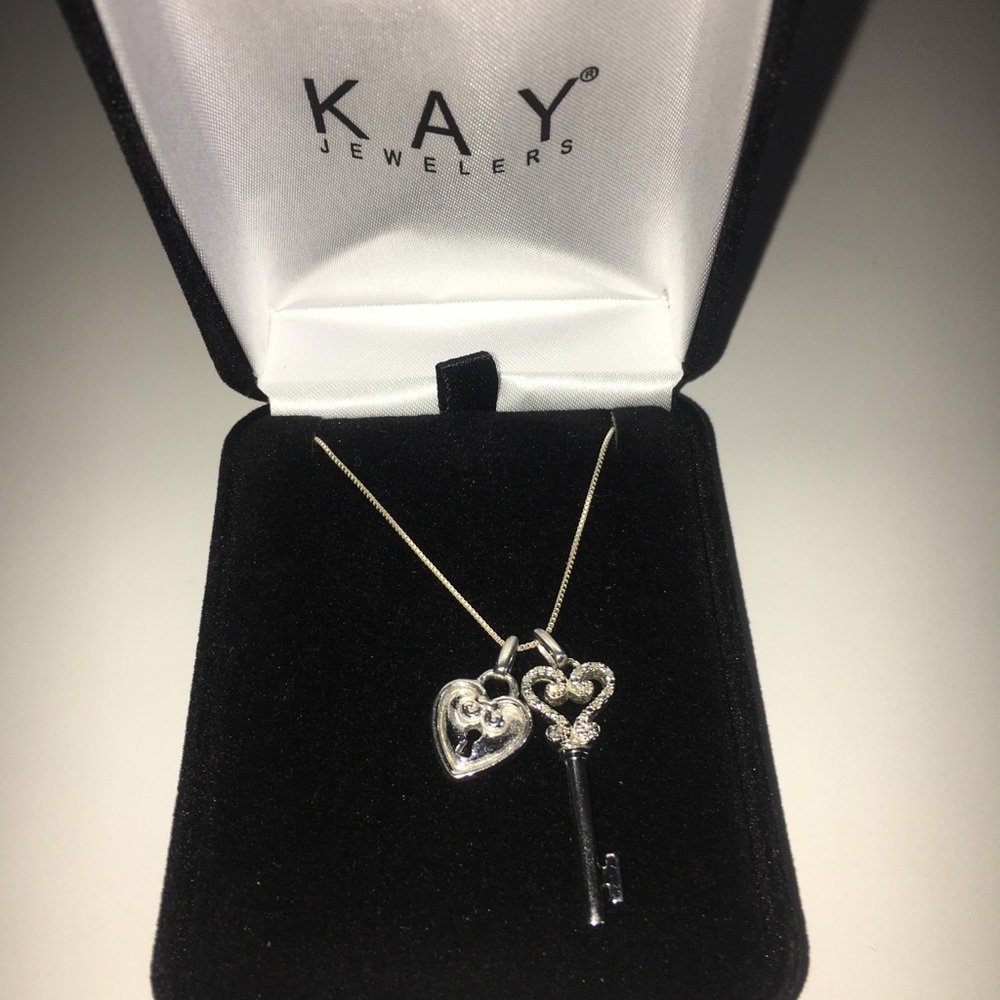Silver Key Heart Necklace